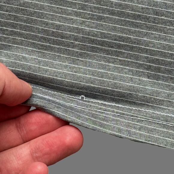 prAna Ganaway Men's SS Tee Gray Striped Performance Size XL GUC - Picture 9 of 9